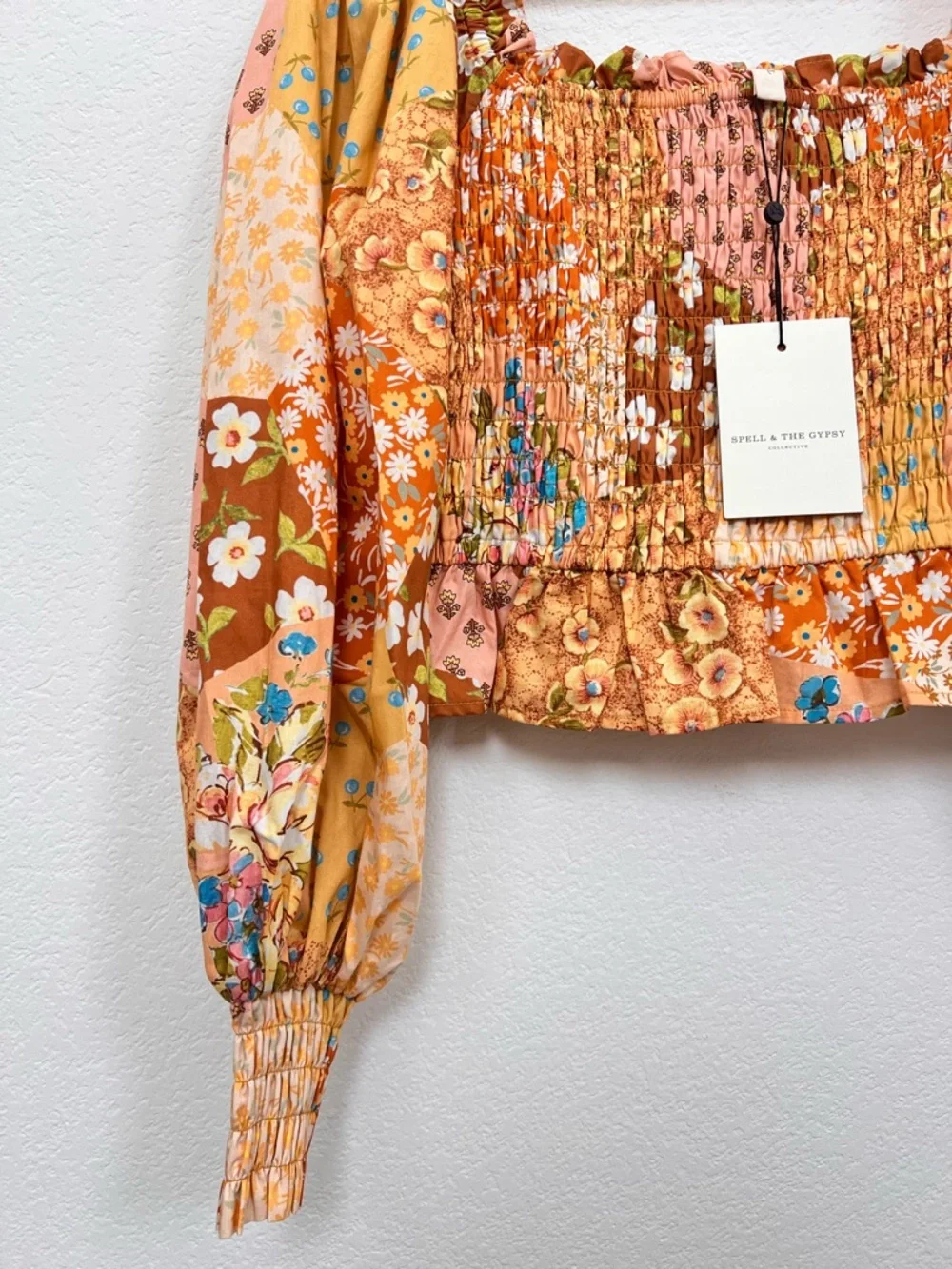 Spell Freda Floral Shorts‎ & Shirred Blouse Set Large Organic Cotton Boho Summer